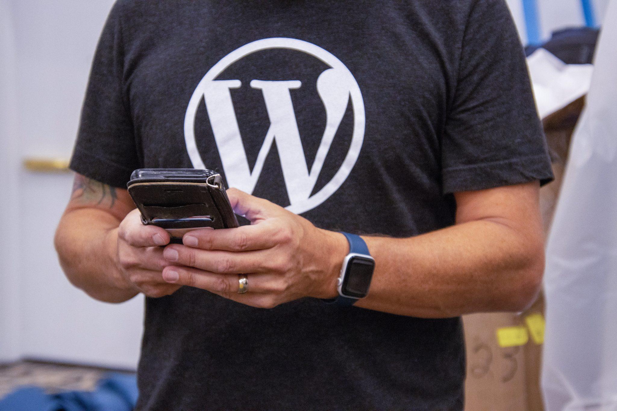 WordPress Man with Cell Phone